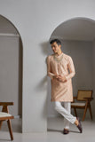 Peach embroidered kurta pant set