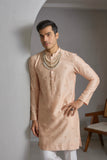 Peach embroidered kurta pant set