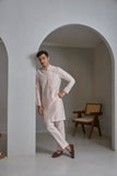 Baby pink embroidered kurta pant set
