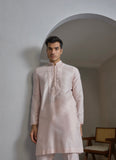 Baby pink embroidered kurta pant set