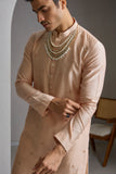 Peach embroidered kurta pant set