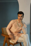 Peach embroidered kurta pant set