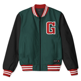 Varsity Seaweed Green Gully Athletic Bomber jacket