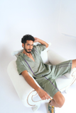 Green Co-ord Set with Purple Pipin