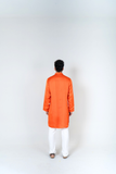 Orange-Pink Braid Kurta Set
