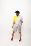 Grey-Neon Colorblocked Co-ord Set
