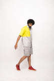 Grey-Neon Colorblocked Co-ord Set