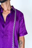 Purple-Green Braid Shirt