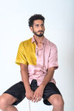 Pink-Yellow Color-Blocked Shirt