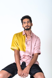 Pink-Yellow Color-Blocked Shirt