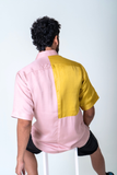 Pink-Yellow Color-Blocked Shirt