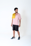 Pink-Yellow Color-Blocked Shirt