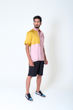 Pink-Yellow Color-Blocked Shirt