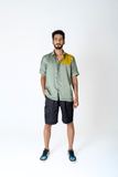 Green-Yellow Color-Blocked Shirt