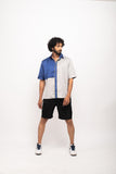 Grey-Blue Colorblocked Shirt