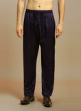 Deep Purple Kurta with Pant with Tissue Embroidered Dupatta