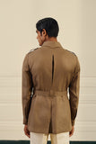 Olive Herringbone Linen Shacket