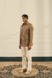 Olive Herringbone Linen Shacket