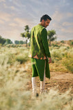 Kacha Aam Kurta Paired With Printed Bundi Jacket Paired With Churidar