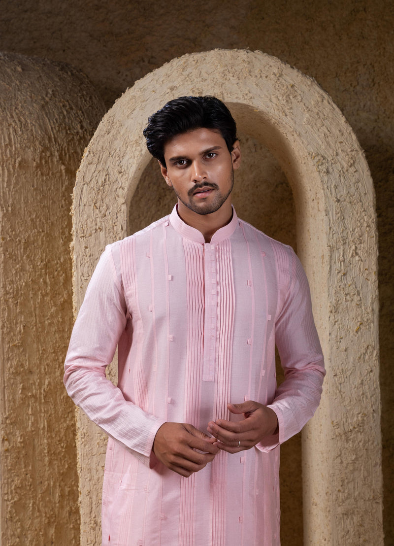Pink Pintuck Kurta Set