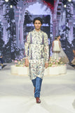 BLUE EMBROIDERED FOREST WHISPER PRINTED BANDI AND PRINTED KURTA WITH CHURIDAR