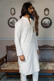 OFF WHITE POCKET EMBROIDERED KURTA WITH PANT