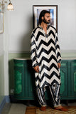 CHEVRON PRINTED EMBROIDERED KURTA AND SALWAR