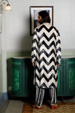 CHEVRON PRINTED EMBROIDERED KURTA AND SALWAR