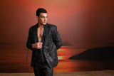 CHARCOAL TEXTURED PANTSUIT WITH WAISTCOAT