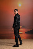 NOIR APPLIQUE VELVET BOMBER JACKET