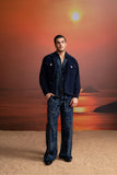 INDIGO SILK COUDROY JACKET