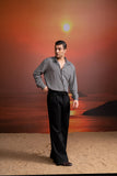NOIR SUEDE PANTS WITH BELT