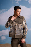 PYTHON PRINT PLACEMENT BROWN JACKET