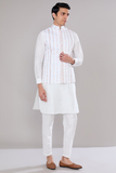 Off White Embroidered Kurta-Jacket Set 1