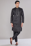 Black Embroidered Kurta Set 4