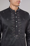 Black Embroidered Kurta Set 4