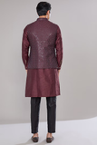 Maroon Embroidered Kurta Set 7