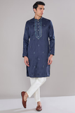 Royal Blue Embroidered Kurta Set 8