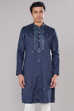 Royal Blue Embroidered Kurta Set 8