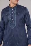 Royal Blue Embroidered Kurta Set 8