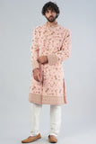 Blush Pink Embroidered Sherwani Set