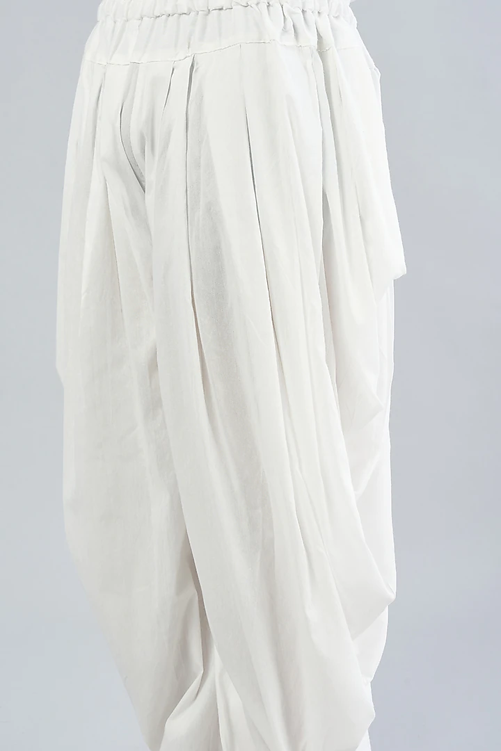 IVORY DUPION SILK DHOTI PANTS