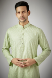 Pista Green Chikan Kurta Set