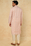 Powder pink jaipuri printed kurta set