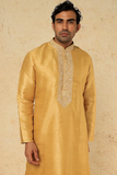 Mustard yellow emb. Kurta set