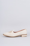 Ivory Crown Suede Loafers