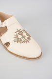 Ivory Crown Buckle Sandals