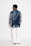 SHA -Swirl print blue short kurta