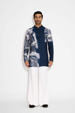 SHA -Swirl print blue short kurta 2