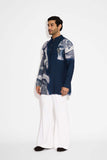 SHA -Swirl print blue short kurta 2